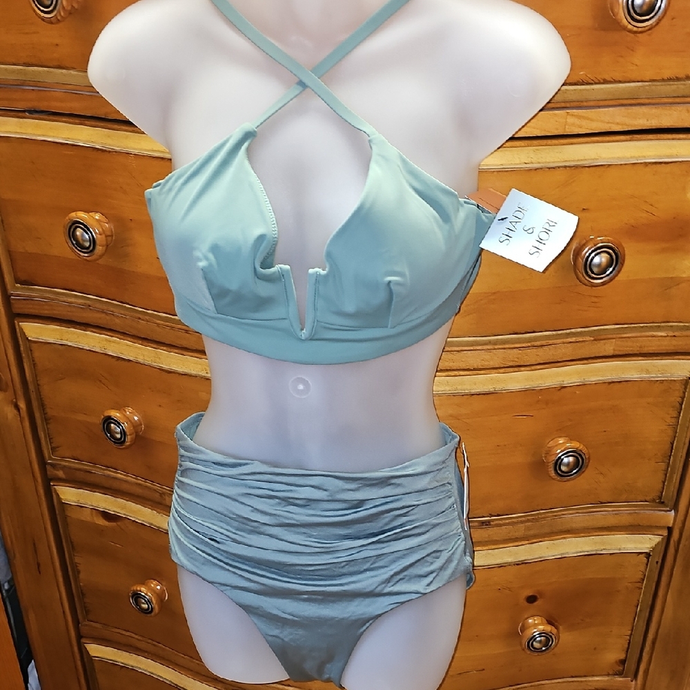 Shade & Shore 2pc Sage Green Women's Bikini Set